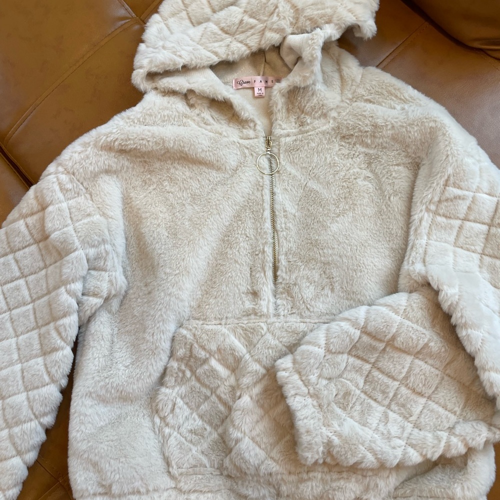 Crave Fame Cream Quarter Zip